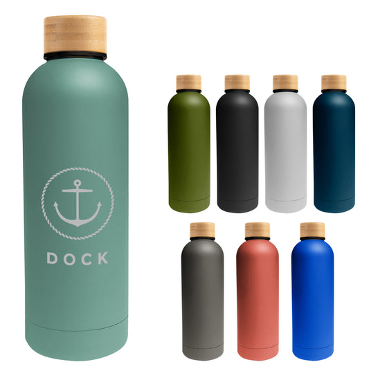 17 oz. Stainless Steel Bottle with Bamboo Lid